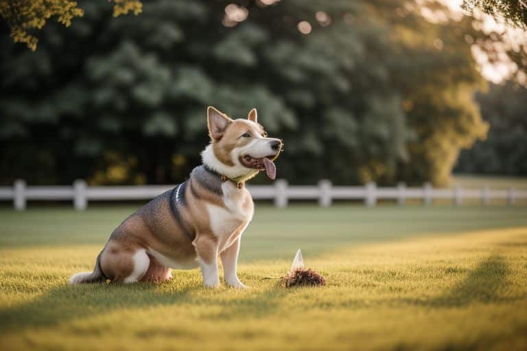 dog in grass