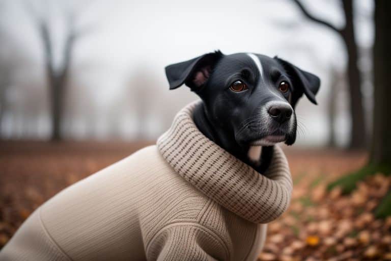 dog in winter